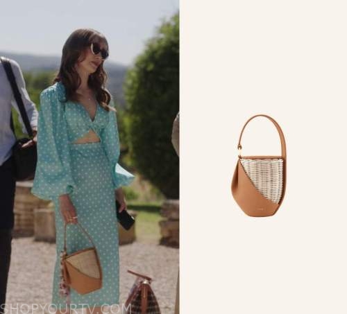 Emily in Paris: Season 3 Episode 3 Emily's Cyclinder Basketweave Bag