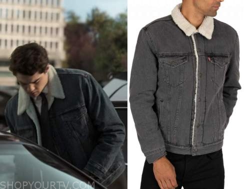 The Recruit 2022 Noah Centineo Shearling Denim Jacket