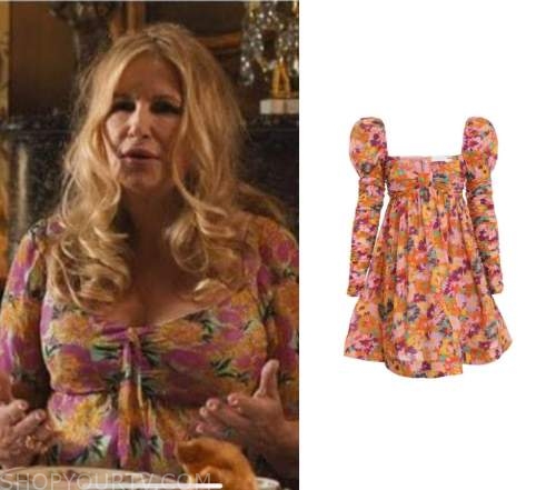 WornOnTV: Tanya's floral dress, sunglasses, and pink bag on The White Lotus, Jennifer Coolidge