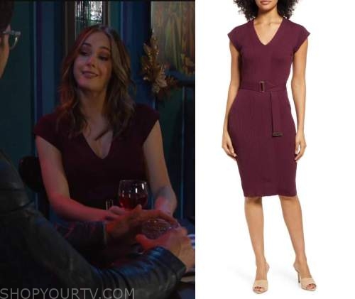 Days Of Our Lives: December 2022 Stephanie's Burgundy V Neck Cap Sleeve ...