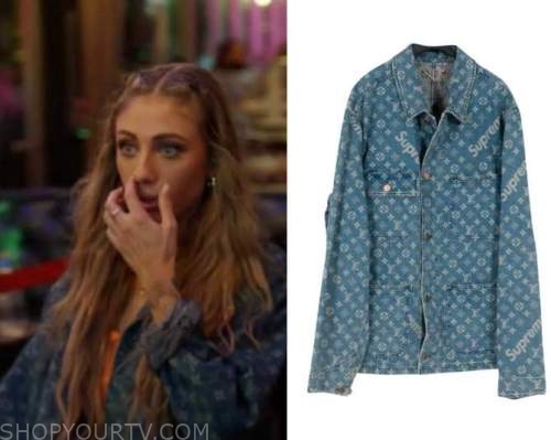 Heather's Louis Vuitton denim jacket on Selling Sunset