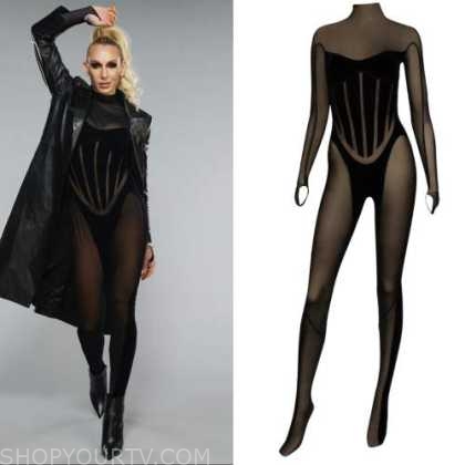 WWE Smackdown January 2023: Charlotte Mesh Catsuit