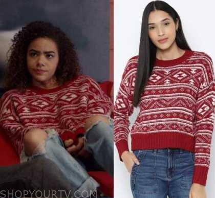 Ginny and Georgia: Season 2 Episode 6 Ginny's Red Printed Sweater ...