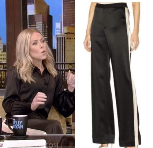 Live with Kelly and Ryan: January 2023 Kelly Ripa's Black Satin Side ...