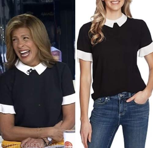 The Today Show: January 2023 Hoda Kotb's Black and White Collar Top ...