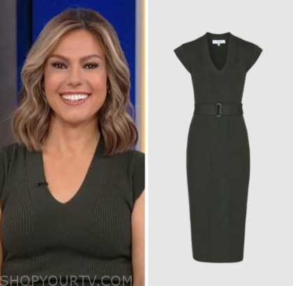 Outnumbered: January 2023 Lisa Boothe's Green Ribbed Knit Belted Dress ...