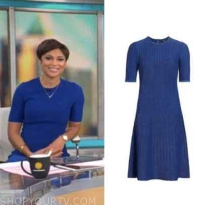 CBS Mornings: January 2023 Jericka Duncan's Blue Ribbed Knit Sweater ...