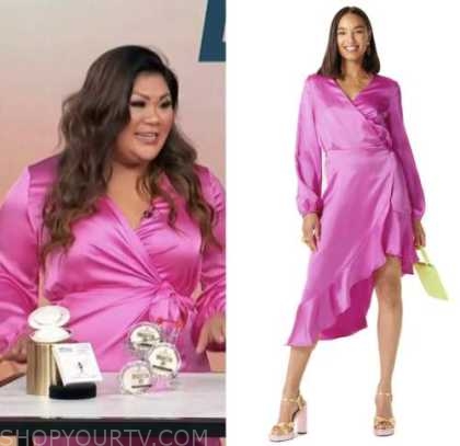 Access Hollywood: January 2023 Jenn Chan's Pink Wrap Dress 