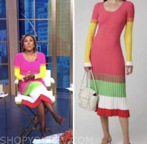 Good Morning America: January 2023 Robin Roberts's Pink Colorblock Knit ...