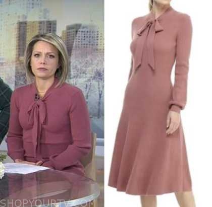 The Today Show: January 2023 Dylan Dreyer's Pink Tie Neck Sweater Dress ...