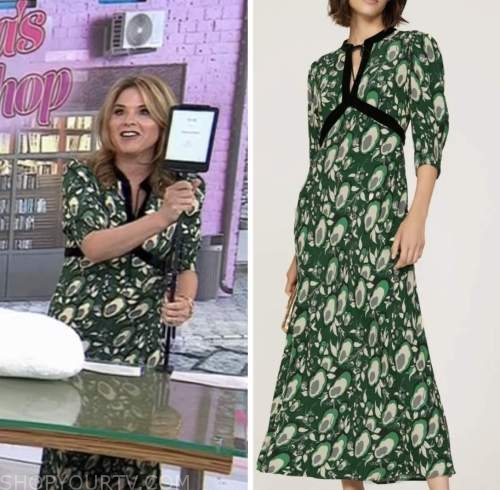 The Today Show: January 2023 Jenna Bush Hager's Green Floral Print Maxi ...