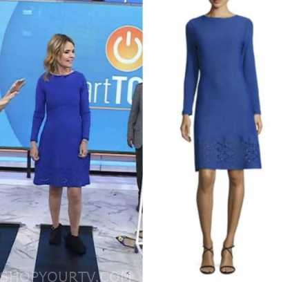 The Today Show: January 2023 Savannah Guthrie's Blue Knit Laser Cut Hem ...