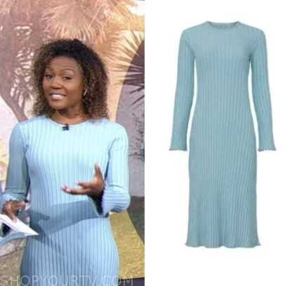 Good Morning America: January 2023 Janai Norman's Blue Ribbed Knit ...