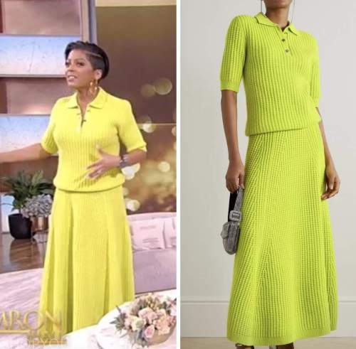 Tamron Hall Show: January 2023 Tamron Hall's Lime Green Knit Polo ...