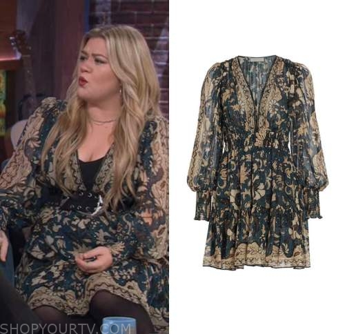 The Kelly Clarkson Show: January 2023 Kelly Clarkson's Teal Blue Floral ...