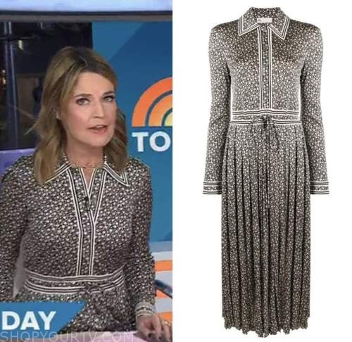 The Today Show: January 2023 Savannah Guthrie's Black Floral Silk ...