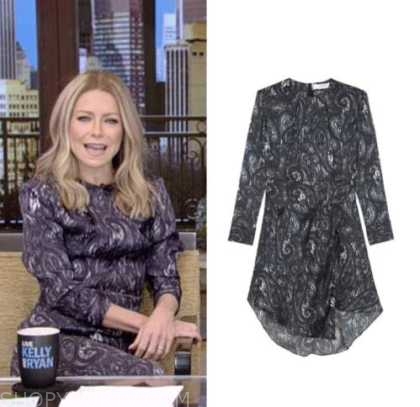 Live with Kelly and Ryan: January 2023 Kelly Ripa's Blue Grey Paisley ...