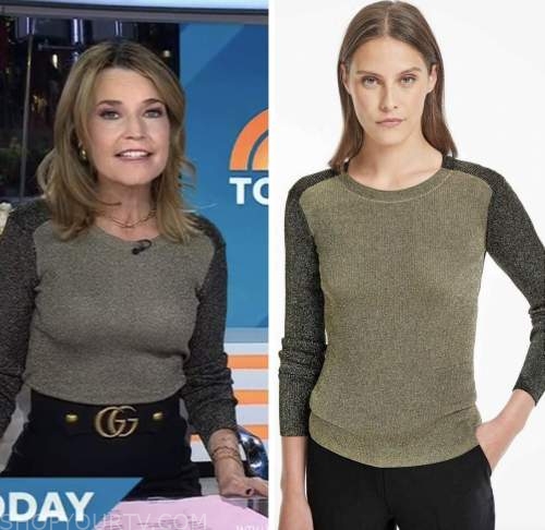 The Today Show: January 2023 Savannah Guthrie's Gold Metallic Knit ...