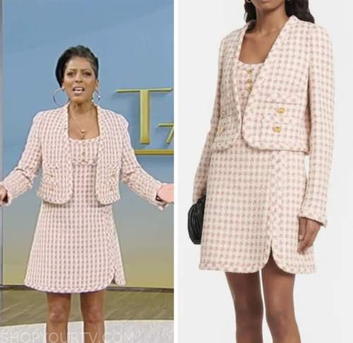 Tamron Hall Show: January 2023 Tamron Hall's Pink Tweed Jacket and Pink ...