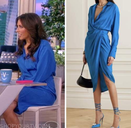 The View: January 2023 Alyssa Farah Griffin's Blue Silk Midi Shirt ...