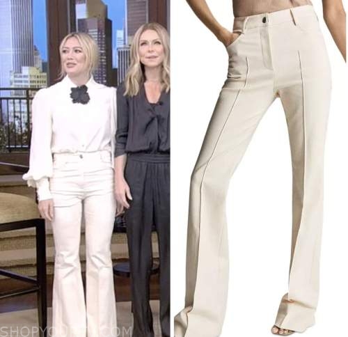 Live with Kelly and Ryan: January 2023 Hilary Duff's White Flare Pants ...