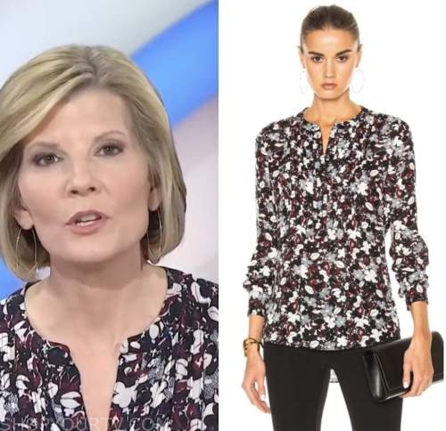 The Today Show: January 2023 Kate Snow's Floral Print Pintuck Blouse ...