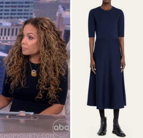 The View: January 2023 Sunny Hostin's Knit Elbow Sleeve Midi Dress ...