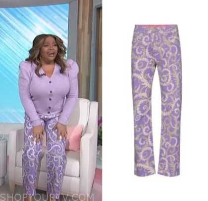 Sherri: January 2023 Sherri Shepherd's Purple Metallic Jacquard Print ...