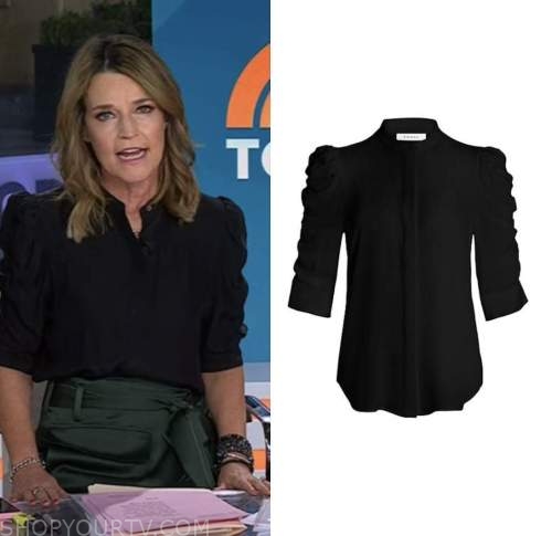 The Today Show: January 2023 Savannah Guthrie's Black Ruched Sleeve ...