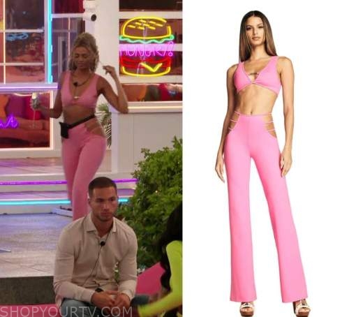 Pretty Little Thing Chocolate Kick Flare Faux Leather Leggings worn by Zara  Deniz Lackenby-Brown as seen in Love Island (S09E04)