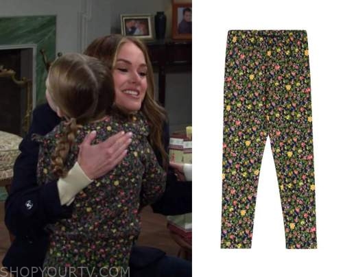 Days Of Our Lives: January 2023 Charlotte's Black Floral Print Leggings 