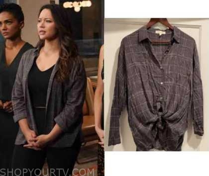 The Rookie: Season 5 Episode 13 Lucy's Grey Check Shirt | Shop