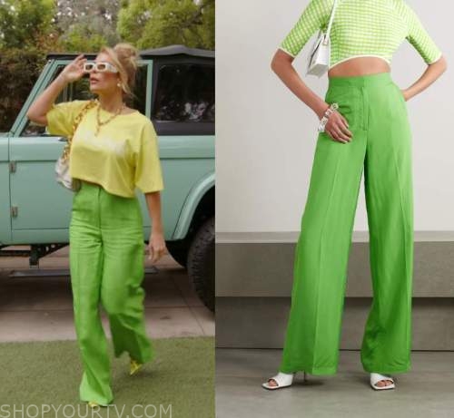 Meloia paneled neon canvas straight-leg pants