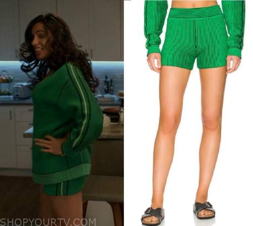 The Game: Season 2 Episode 8 Green Knit Shorts | Shop Your TV