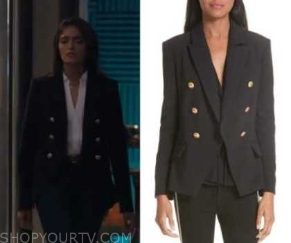 CSI Vegas: Season 2 Episode 11 Allie's Black Double Breasted Blazer ...