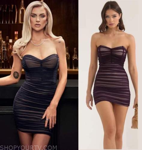 Vanderpump Rules: Season 10 Promo Lala's Black Mesh Strapless Dress