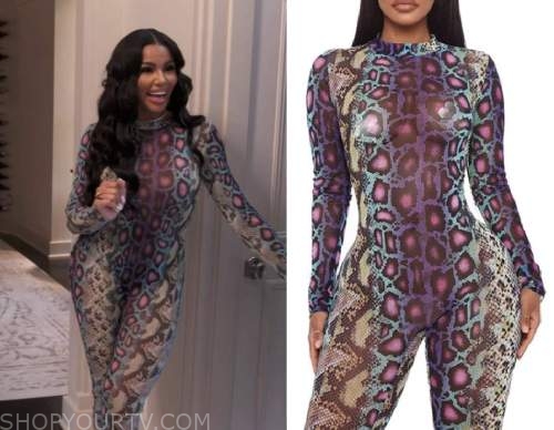 Real Housewives of Potomac: Season 7 Episode 6 Mia's Snake Print Jumpsuit