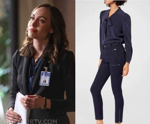 The Rookie Feds: Season 1 Episode 10 Tracy's Navy Necktie Blouse | Shop ...