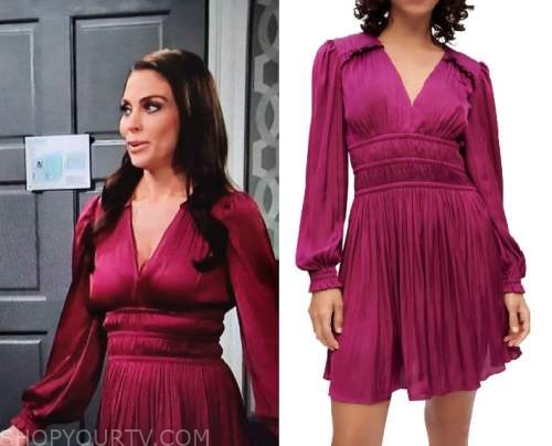 Days of Our Lives: January 2023 Chloe's Red V Neck Dress | Shop Your TV