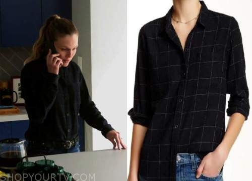 Felicity Windowpane Blouson Sleeve Top