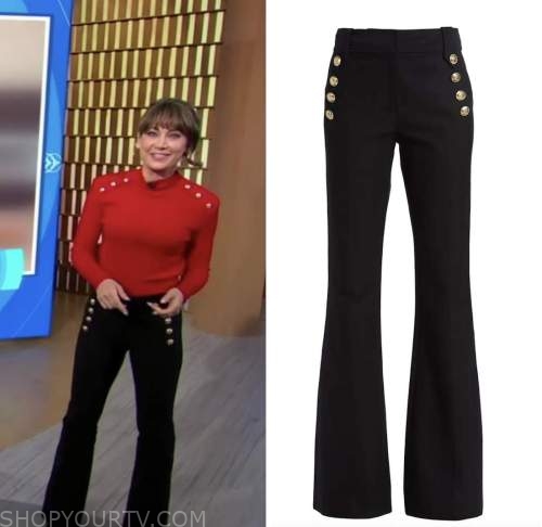 Good Morning America: February 2023 Ginger Zee's Button Front Pants ...