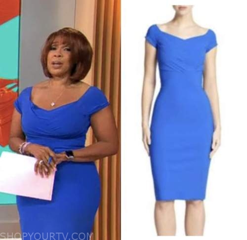 CBS Mornings: February 2023 Gayle King's Blue Sheath Dress | Shop Your TV