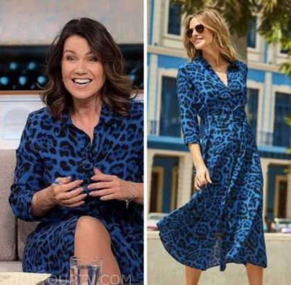 Good Morning Britain: February 2023 Susanna Reid's Blue Leopard Shirt ...