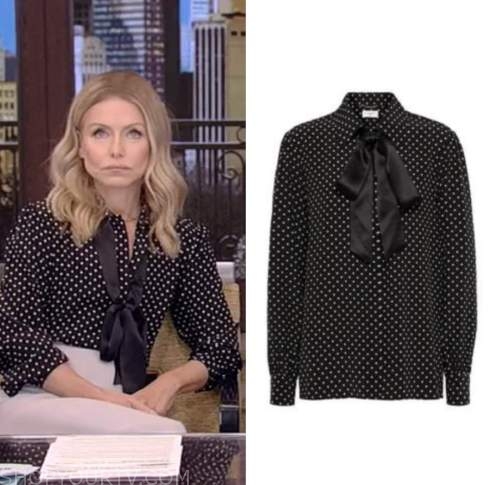 Live with Kelly and Ryan: February 2023 Kelly Ripa's Black Polka Dot ...