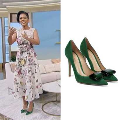 Tamron Hall Show: February 2023 Tamron Hall's Green Suede Embellished ...