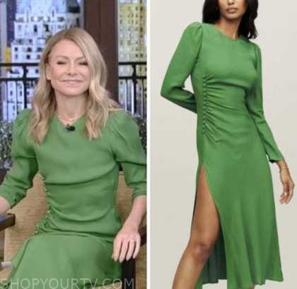 Live with Kelly and Ryan: February 2023 Kelly Ripa's Green Side Button ...