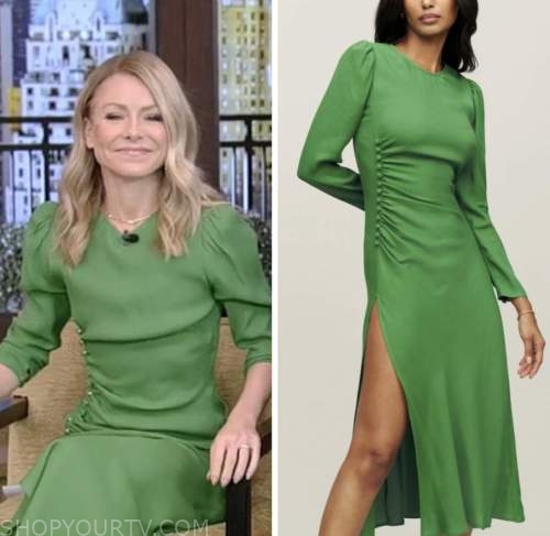 Live with Kelly and Ryan: February 2023 Kelly Ripa's Green Side Button ...