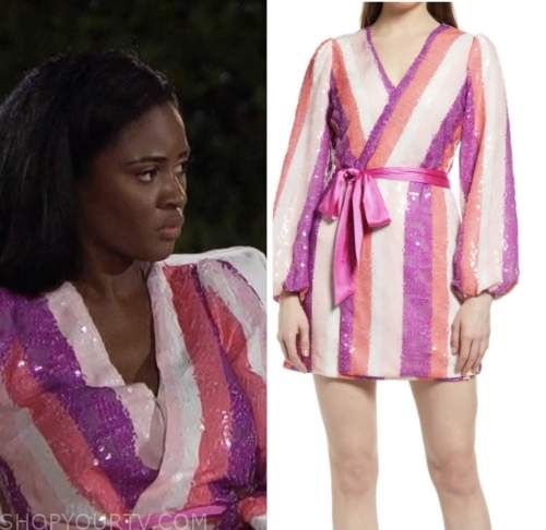 The Bachelor: Season 27 Episode 4 Charity Lawson's Sequin Stripe Wrap ...