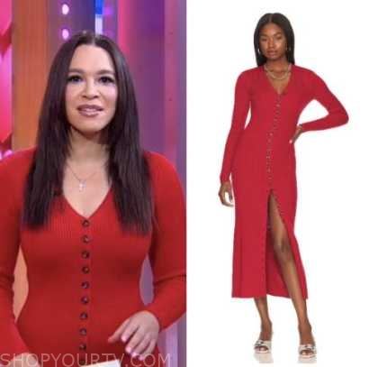 Good Morning America: February 2023 Megan Ryte's Red Ribbed Knit ...