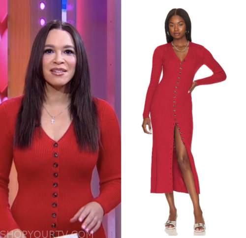 Good Morning America: February 2023 Megan Ryte's Red Ribbed Knit ...